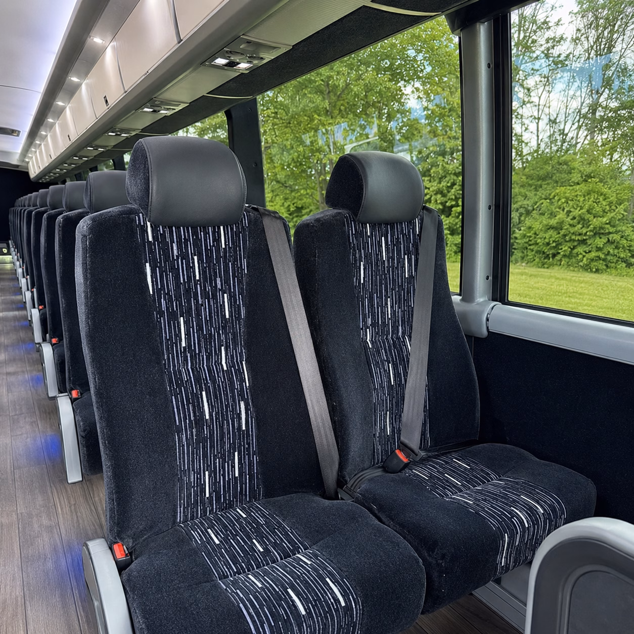 springdale charter bus rental interior